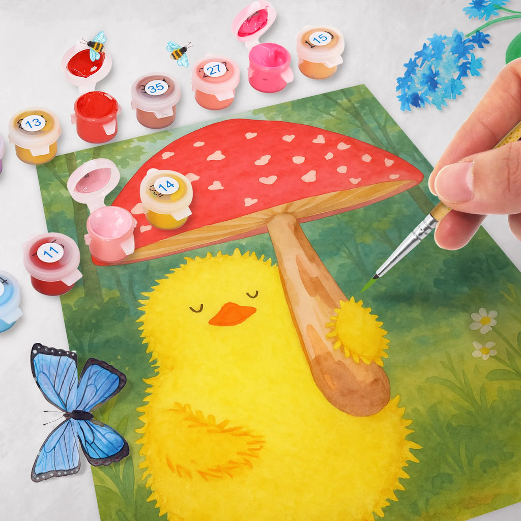 Paint by Numbers chick toadstool Design DIY, Bastelidee, Kreativität, Kunstwerk, Malen nach Zahlen, Ausmalbild, Malen, Baseln, Künstler, Ostern, Osterhase, Ostergeschenke, Osternest, Osterdeko, Geschenke zu Ostern, Ostern Geschenk, Ostergeschenke Kinder, Ostern Kinder, Frohe Ostern, Küken, Fliegenpilz, Ostergrüße, Glückspilz