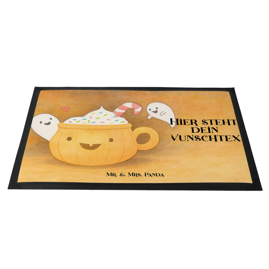 Personalized doormat Coffee Ghost Design Haustürmatte personalisiert, Fußmatte bedrucken, Personalisiert, Bedrucken, Fußmatte mit Namen, Namensfussmatte, Wunschnamen, Personalisieruung, Personalisierte Fußmatte, Türvorleger personalisiert, Türvorleger mit Namen, Halloween, Deko, Martinssingen, Dekoration, Geschenke, Schenken, Pumpkin spiced Latte, Halloween Deko, Gespenst, Kaffee, Trick or Treat, Süßes sonst gibt's saures