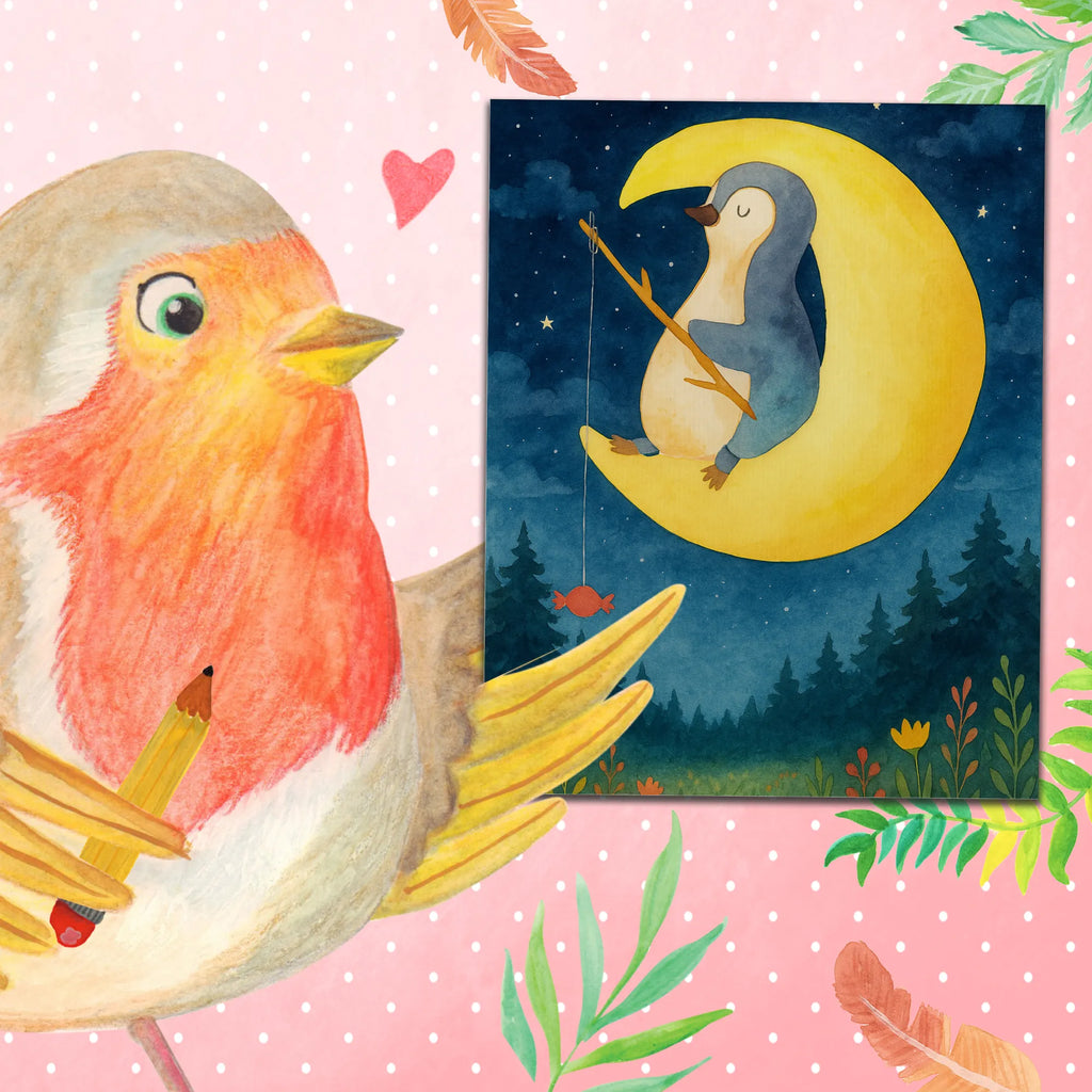 Paint by Numbers Penguin moon Design Penguin, North Pole, Winter, Penguins, sleep, penguins, guest room, bedroom, night's rest, insomnia, saying, falling asleep