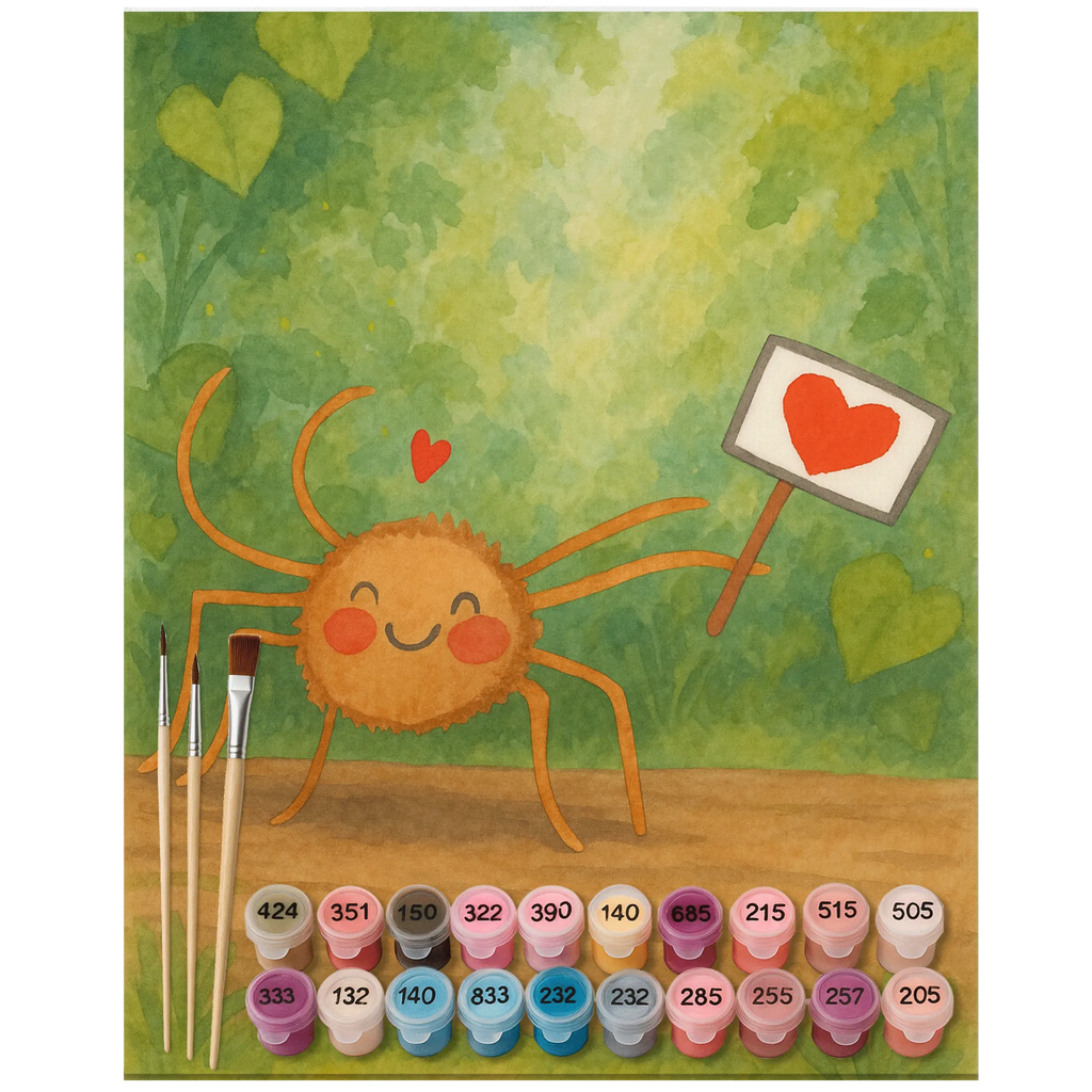Paint by Numbers Spider Agatha Motivation Design Kreativität, Malen nach Zahlen, Ausmalbild, Künstler, Baseln, Malen, Kunstwerk, Bastelidee, DIY, Spinne Agathe, Spinne, Agathe, Videos, Merchandise, Dankeschön, Glück, Motivation, Liebe, Vertrauen