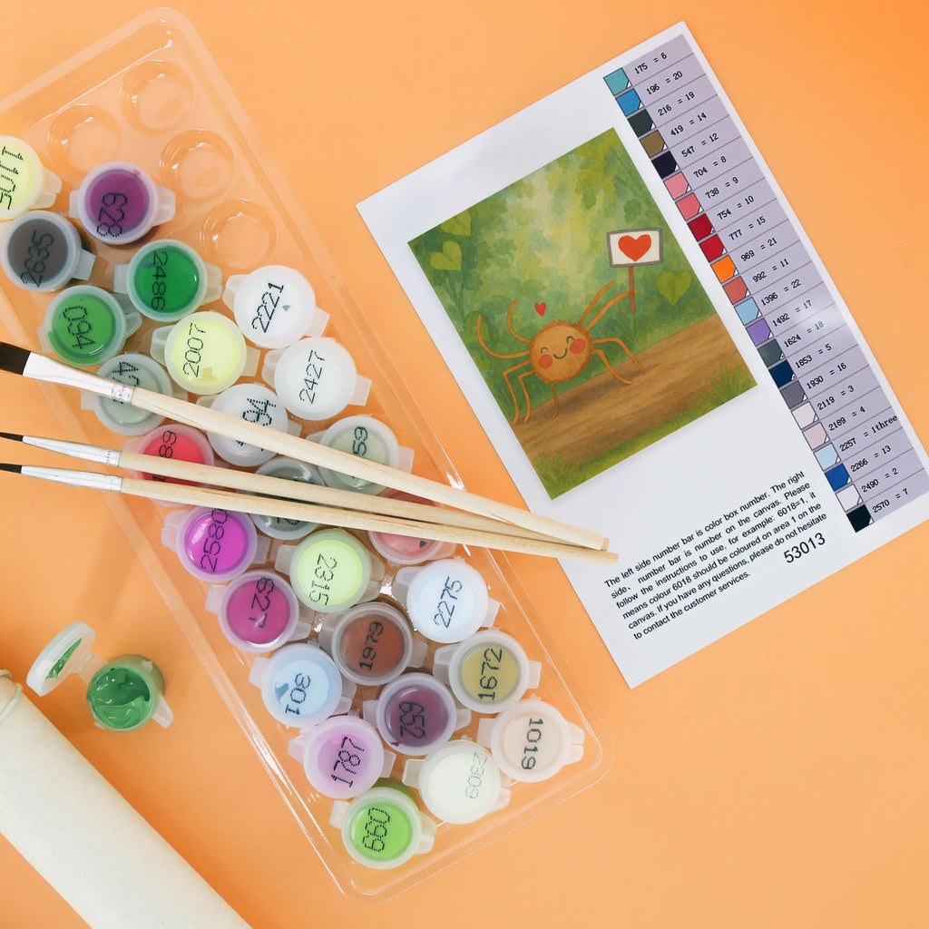 Paint by Numbers Spider Agatha Motivation Design Kreativität, Malen nach Zahlen, Ausmalbild, Künstler, Baseln, Malen, Kunstwerk, Bastelidee, DIY, Spinne Agathe, Spinne, Agathe, Videos, Merchandise, Dankeschön, Glück, Motivation, Liebe, Vertrauen