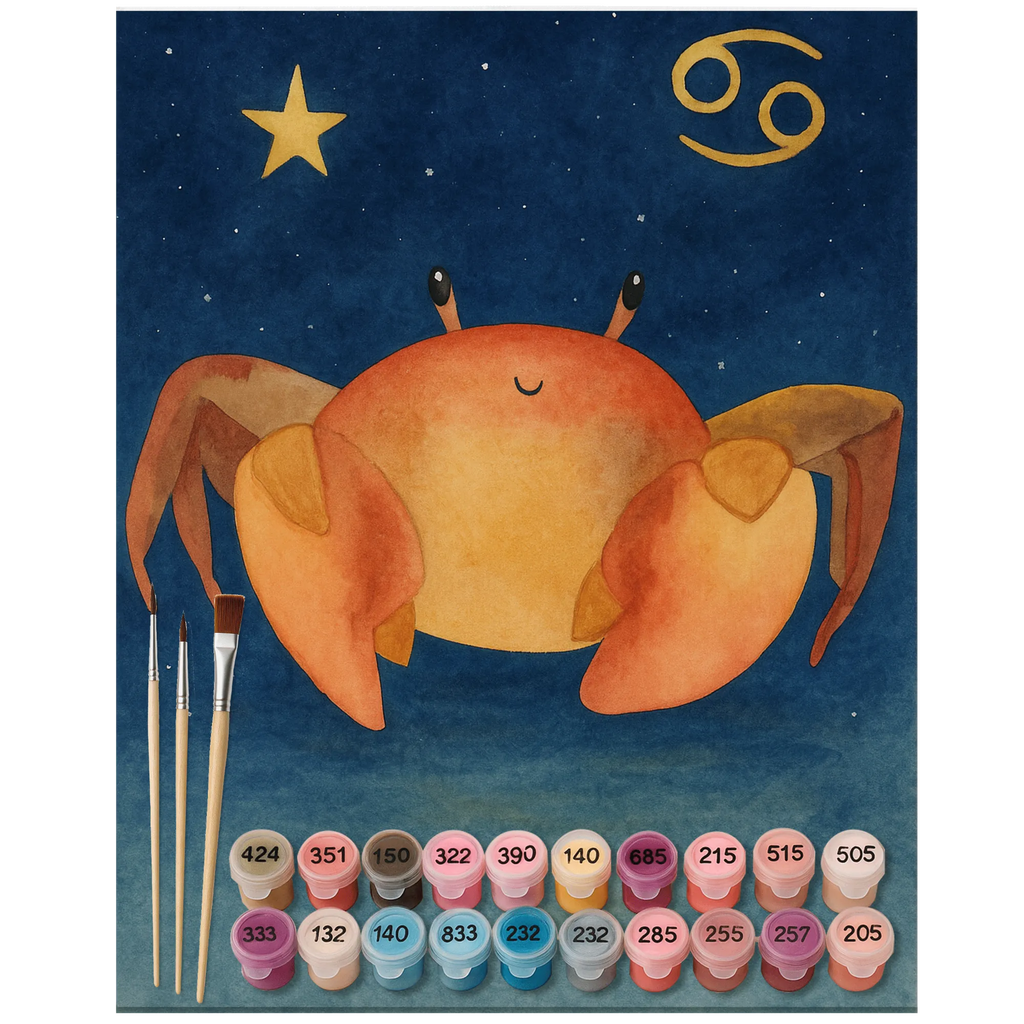 Paint by Numbers Star sign Cancer Design Kunstwerk, Malen, Ausmalbild, Künstler, Malen nach Zahlen, Bastelidee, Baseln, DIY, Kreativität, Tierkreiszeichen, Sternzeichen, Horoskop, Astrologie, Aszendent, Krabbe, Geschenk Juli, Krebs Geschenk, Geschenk Meer, Meerestier, Krebse, Geschenk Juni, Geburtstag Juni, Geburtstag Juli, Krebs Sternzeichen