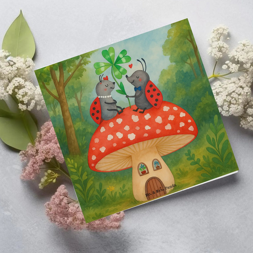 Karta Deluxe biedronka Muchomor Design Karte, Grußkarte, Klappkarte, Einladungskarte, Glückwunschkarte, Hochzeitskarte, Geburtstagskarte, Hochwertige Grußkarte, Hochwertige Klappkarte, Tiermotive, Gute Laune, lustige Sprüche, Tiere, Haus, Wohnung, zuhause, Fliegenpilz, Marienkäfer, Fleigenpilzhaus