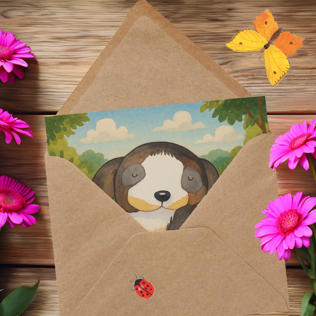 Karta Deluxe pies relaks Design Karte, Grußkarte, Klappkarte, Einladungskarte, Glückwunschkarte, Hochzeitskarte, Geburtstagskarte, Hochwertige Grußkarte, Hochwertige Klappkarte, Hund, Hundemotiv, Haustier, Hunderasse, Tierliebhaber, Hundebesitzer, Sprüche, schwarzer Hund, Hundeliebe, Liebe, Hundeglück