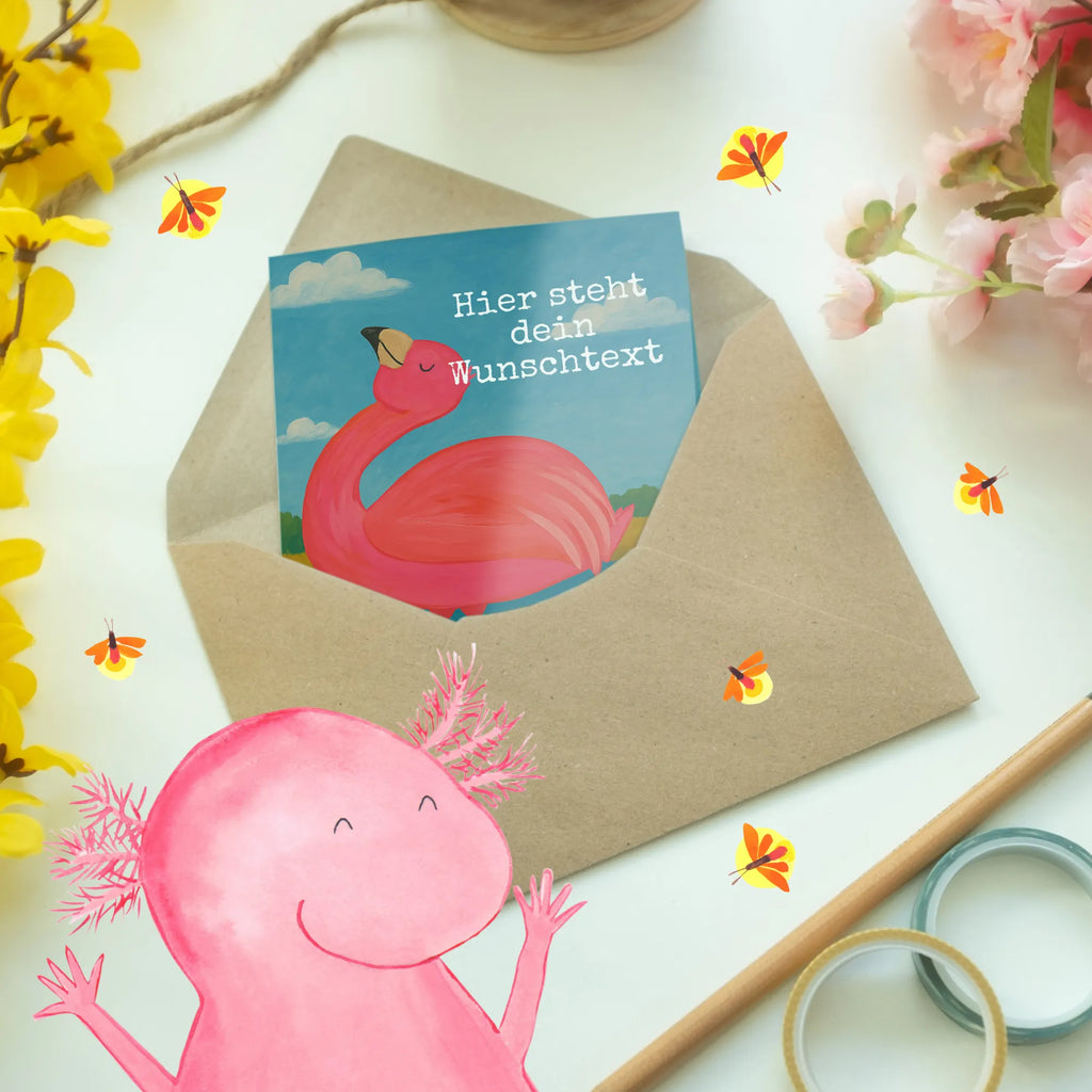 Personalised greetings card flamingo Proud Design Personalisierte Hochzeitskarte, Personalisiertere Klappkarte, Personalisierte Grußkarte, Personalisierte Karte, Grußkarte als Geldgeschenk, Grußkarte selber drucken, Grußkarten personalisiert, Personalisierte Glückwunschkarte, Grußkarte selbst gestalten, Personalisierte Einladungskarte, Personalisierte Geburtstagskarte, Grußkarte mit persönlichen Nachrichten, Grußkarte mit Namen, Flamingo, Selbstliebe, stolz, Mama, Schwester, beste Freundin, Freude, Selbstakzeptanz, Tochter, Freundin