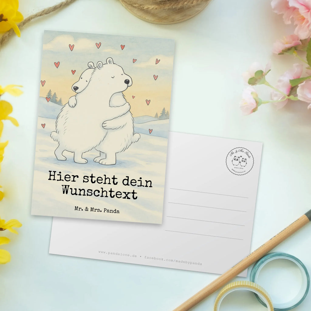 Personalised postcard Icebear Embrace Design Geschenkkarte mit Wunschtext, Karte mit Namen, Postkarte mit Wunschtext, Geschenkkarte mit Namen, Grußkarte mit Namen, Postkarte mit Namen, Karte mit Wunschtext, Grußkarte mit Wunschtext, Ansichtskarte mit Namen, Ansichtskarte mit Wunschtext, Postkarte bedrucken, Postkarte personalisierbar, Einladung mit Wunschtext, Einladung mit Namen, Tiermotive, Gute Laune, lustige Sprüche, Tiere
