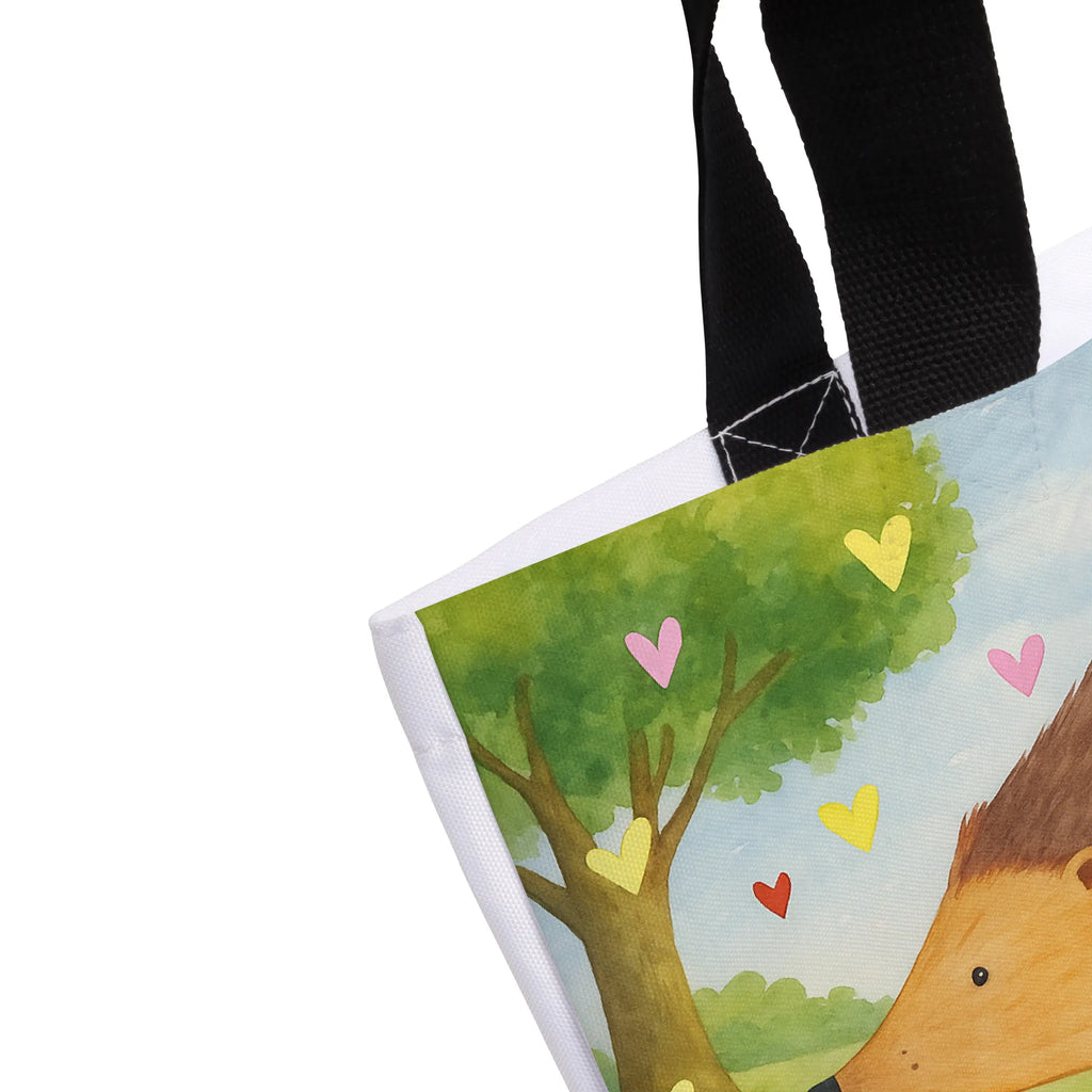 Shopper Hedgehog hearts Design Beutel, Einkaufstasche, Tasche, Strandtasche, Einkaufsbeutel, Shopper, Schultasche, Freizeittasche, Tragebeutel, Schulbeutel, Alltagstasche, Tiermotive, Gute Laune, lustige Sprüche, Tiere, Liebe, Herz, Herzen, Igel, Vertrauen, Kuss, Leben