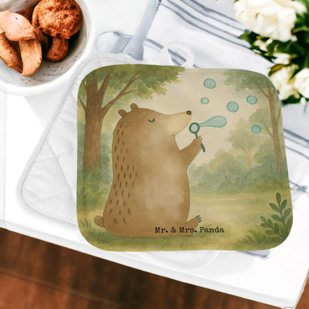 2-elementowy zestaw podkładek pod garnki niedźwiedź bańki mydlane Design Topflappen, Topfuntersetzer, Ofenhandschuh, Topflappen Set, Topflappen lustig, Topflappen mit Spruch, Ofenhandschuhe, Topfhandschuhe, Topfhandschuh, Topflappenset, Topflappen 2er Set, Schöne Topflappen, Bär, Teddy, Teddybär, Seifenblasen Bär Lustig Sein Glücklich Traurig Happy