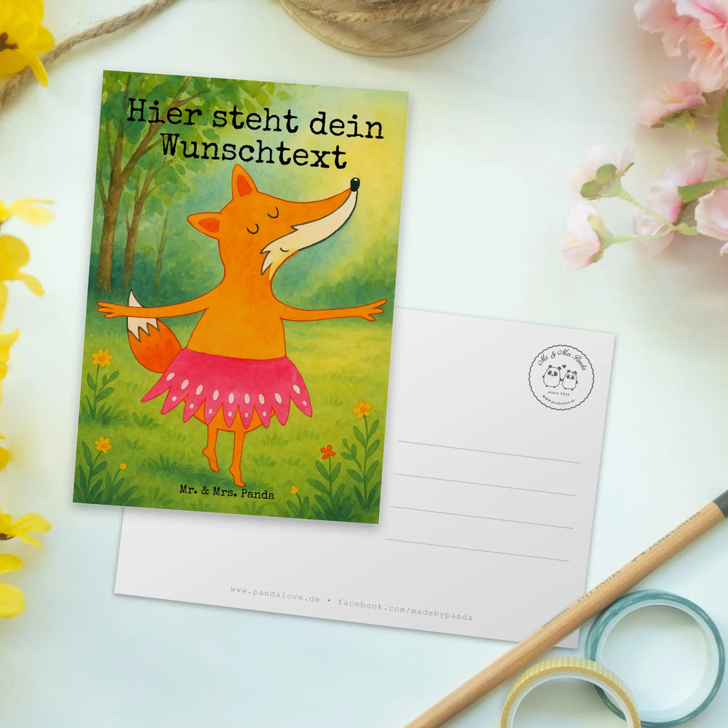 Personalisierte Postkarte Fuchs Ballerina Design Postkarte personalisierbar, Postkarte mit Wunschtext, Karte mit Wunschtext, Grußkarte mit Wunschtext, Ansichtskarte mit Namen, Einladung mit Wunschtext, Geschenkkarte mit Namen, Ansichtskarte mit Wunschtext, Postkarte bedrucken, Karte mit Namen, Geschenkkarte mit Wunschtext, Einladung mit Namen, Grußkarte mit Namen, Postkarte mit Namen, Fuchs, Fuchs Spruch, Tanzen, Füchsin, Füchse, Party, Geburtstag, Einladung, Tänzerin, Ballett, Ballerina