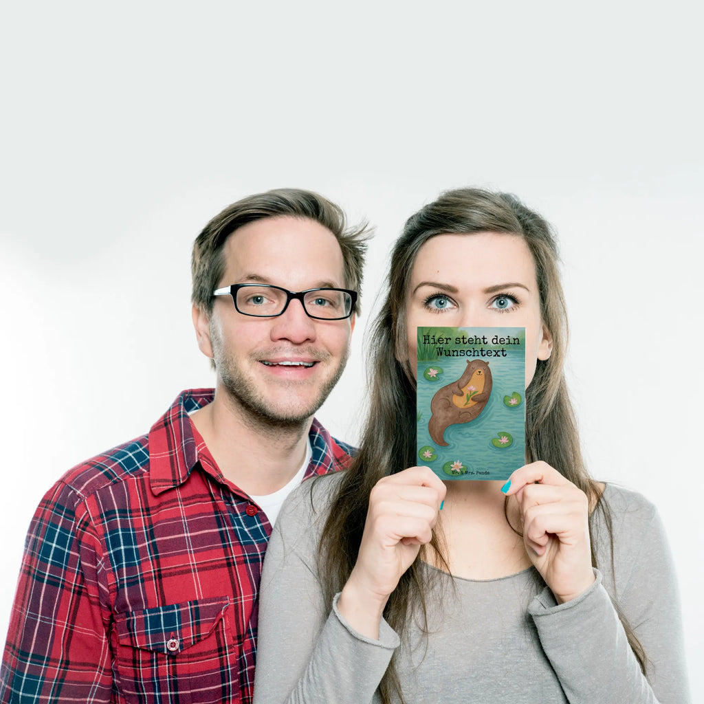Personalizowana kartka pocztowa wydra lilia wodna Design Grußkarte mit Wunschtext, Ansichtskarte mit Namen, Postkarte mit Namen, Ansichtskarte mit Wunschtext, Postkarte personalisierbar, Postkarte mit Wunschtext, Geschenkkarte mit Wunschtext, Karte mit Namen, Karte mit Wunschtext, Geschenkkarte mit Namen, Einladung mit Wunschtext, Grußkarte mit Namen, Einladung mit Namen, Postkarte bedrucken, Otter, Fischotter, Seeotter, Otter Seeotter See Otter