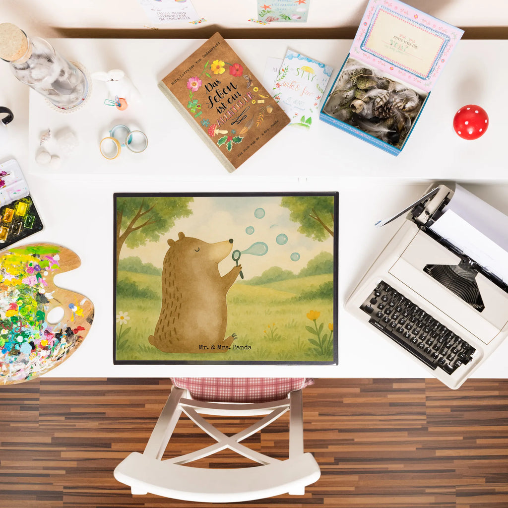 Schreibtischunterlage Bär Seifenblasen Design Schreibunterlage, Schreibtischauflage, Bürobedarf, Büroartikel, Schreibwaren, Schreibtisch Unterlagen, Schreibtischunterlage Groß, Bär, Teddy, Teddybär, Seifenblasen Bär Lustig Sein Glücklich Traurig Happy