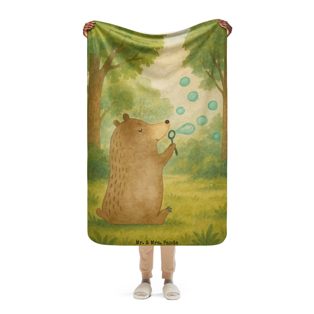 Sherpa cuddly blanket bear soap bubbles Design Bär, Teddy, Teddybär, Seifenblasen Bär Lustig Sein Glücklich Traurig Happy