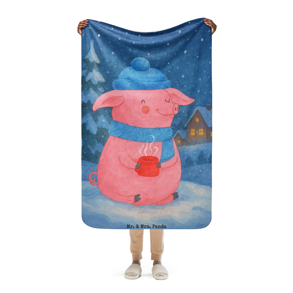 Sherpa Kuscheldecke Schwein Glühwein Design Winter, Weihnachten, Weihnachtsdeko, Nikolaus, Advent, Heiligabend, Wintermotiv, Punsch, Weihnachtsmarkt, Glühschwein, Glühwein