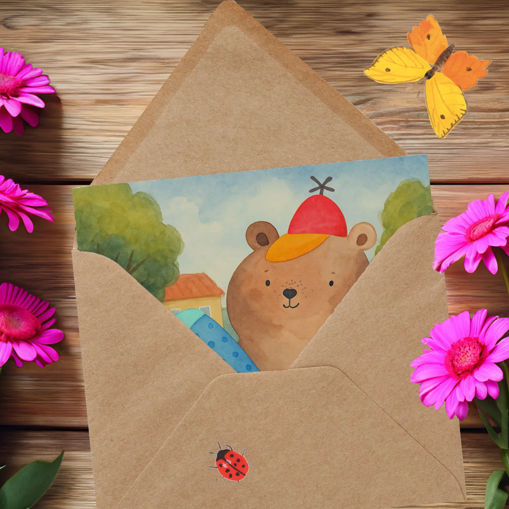 Deluxe Karte Bär Schultüte Design Klappkarte, Hochwertige Grußkarte, Geburtstagskarte, Hochzeitskarte, Karte, Hochwertige Klappkarte, Einladungskarte, Glückwunschkarte, Grußkarte, Bär, Teddy, Teddybär, Schulbeginn, Erster Schultag Geschenk, Schulanfang, Grundschule, Einschulung Geschenk, Schule Geschenk, Bär Motiv, Schultüte