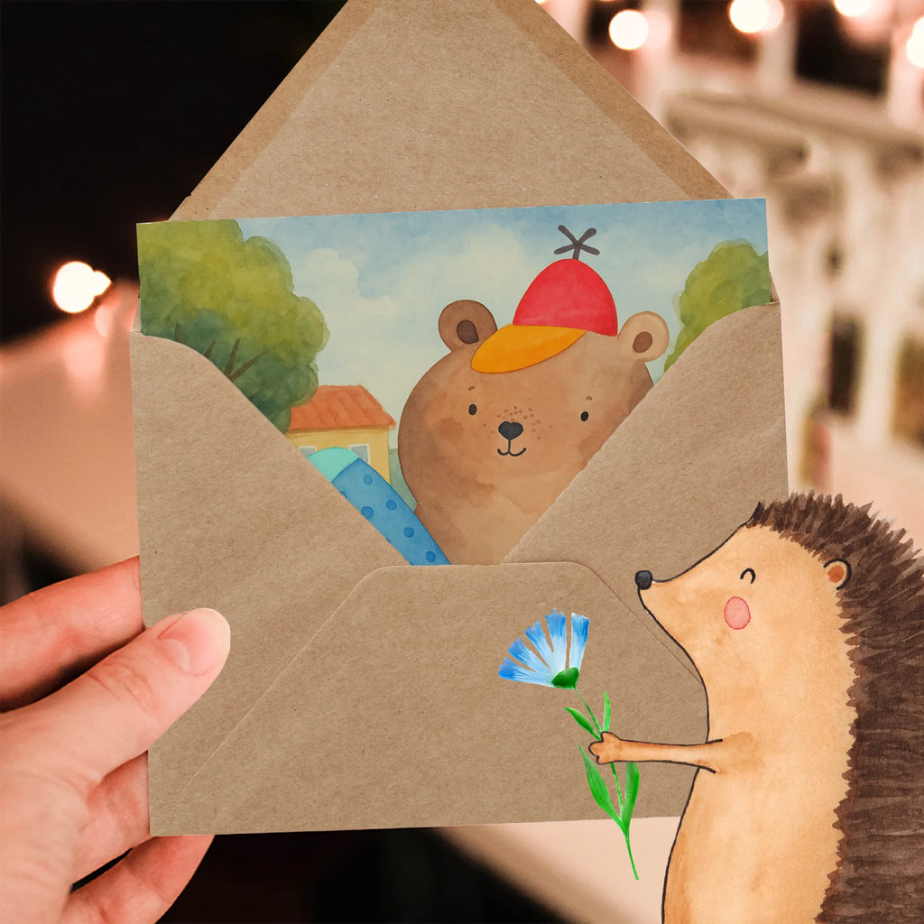 Deluxe Karte Bär Schultüte Design Klappkarte, Hochwertige Grußkarte, Geburtstagskarte, Hochzeitskarte, Karte, Hochwertige Klappkarte, Einladungskarte, Glückwunschkarte, Grußkarte, Bär, Teddy, Teddybär, Schulbeginn, Erster Schultag Geschenk, Schulanfang, Grundschule, Einschulung Geschenk, Schule Geschenk, Bär Motiv, Schultüte