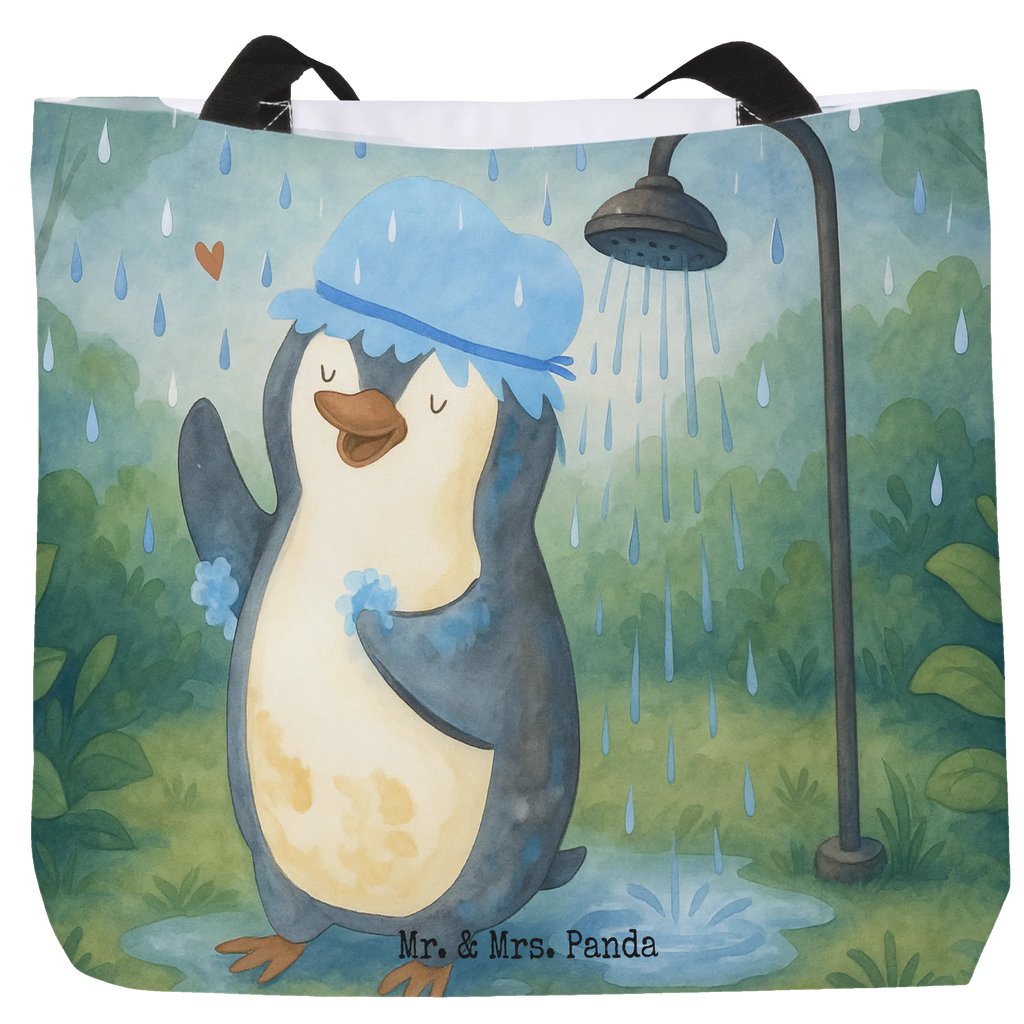 Shopper Penguin have a shower Design Beutel, Tasche, Schultasche, Shopper, Einkaufstasche, Einkaufsbeutel, Alltagstasche, Tragebeutel, Freizeittasche, Strandtasche, Schulbeutel, Pinguin, Motivation, Lebensmotto, Pinguine, duschen, glücklich sein, Neuanfang, Neustart, Dusche