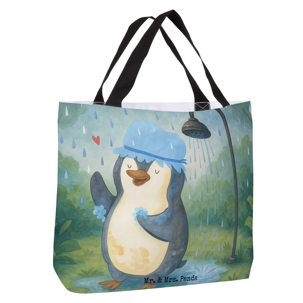Shopper Penguin have a shower Design Beutel, Tasche, Schultasche, Shopper, Einkaufstasche, Einkaufsbeutel, Alltagstasche, Tragebeutel, Freizeittasche, Strandtasche, Schulbeutel, Pinguin, Motivation, Lebensmotto, Pinguine, duschen, glücklich sein, Neuanfang, Neustart, Dusche