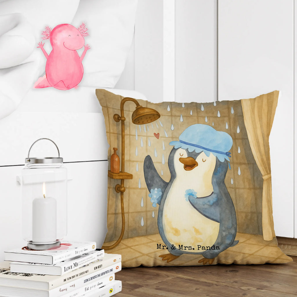 Cushion Penguin have a shower Design Sofakissen, Kissenbezug 40x40, Kopfkissen, Dekokissen 40x40, Dekokissen, Kissen, Kissenhülle, sitzkissen, Kissen 40x40 Waschbar, Zierkissen, Dekokissen Sofa, Kissenbezüge, Kissen 40x40, sofakissen, Sofakissen 40x40, Motivkissen, Couchkissen, Kopfkissen 40x40, Kissenhülle 40x40, Pinguin, Neuanfang, Dusche, glücklich sein, Pinguine, duschen, Motivation, Neustart, Lebensmotto