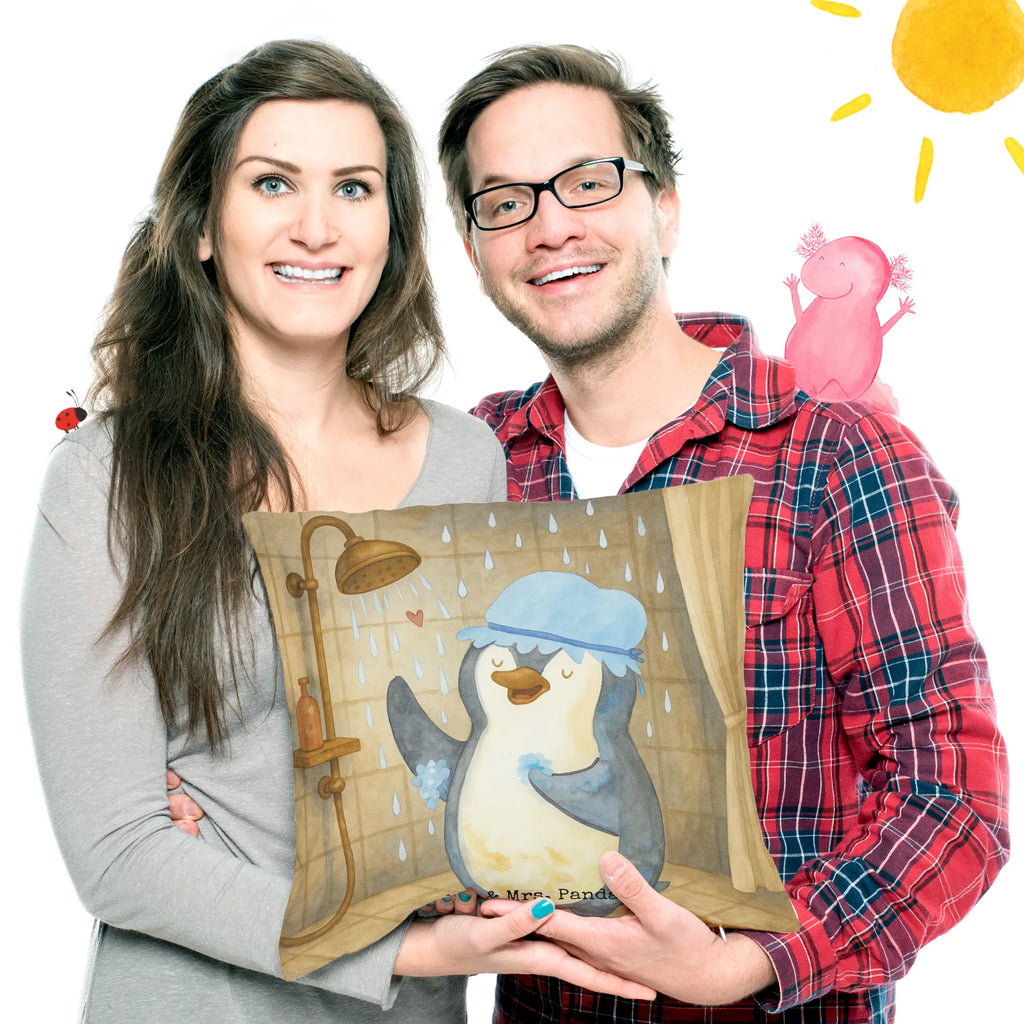 Cushion Penguin have a shower Design Sofakissen, Kissenbezug 40x40, Kopfkissen, Dekokissen 40x40, Dekokissen, Kissen, Kissenhülle, sitzkissen, Kissen 40x40 Waschbar, Zierkissen, Dekokissen Sofa, Kissenbezüge, Kissen 40x40, sofakissen, Sofakissen 40x40, Motivkissen, Couchkissen, Kopfkissen 40x40, Kissenhülle 40x40, Pinguin, Neuanfang, Dusche, glücklich sein, Pinguine, duschen, Motivation, Neustart, Lebensmotto