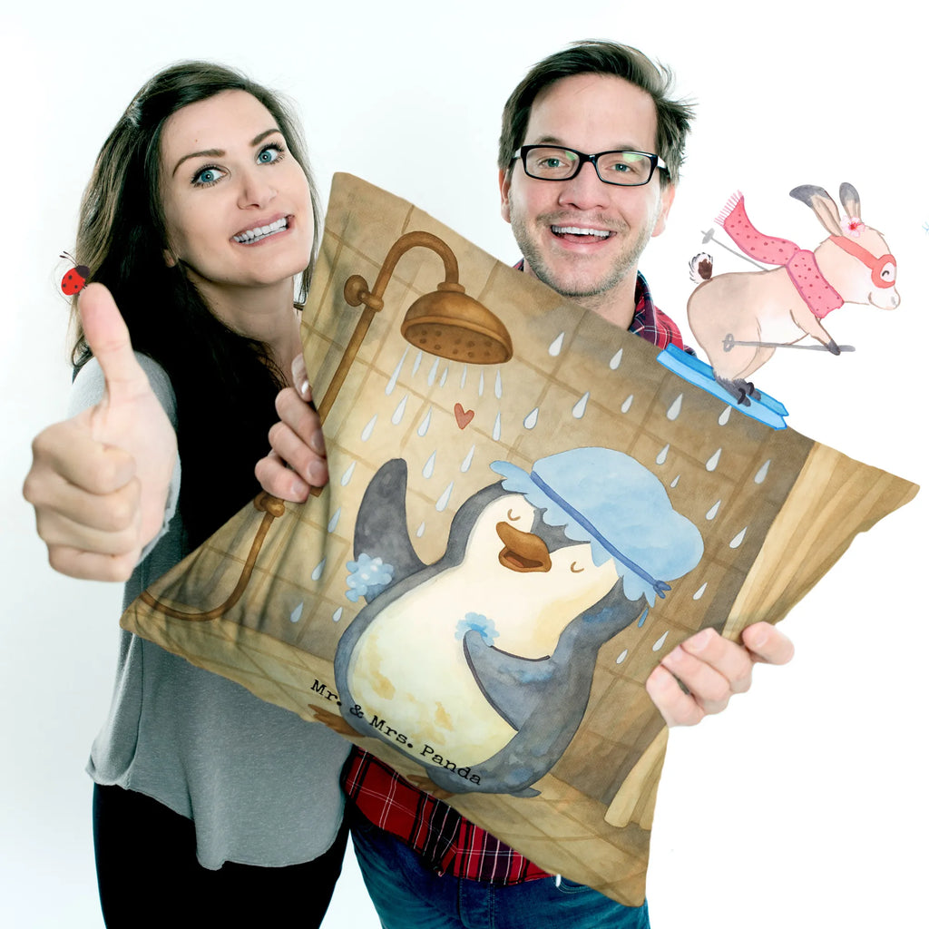 Cushion Penguin have a shower Design Sofakissen, Kissenbezug 40x40, Kopfkissen, Dekokissen 40x40, Dekokissen, Kissen, Kissenhülle, sitzkissen, Kissen 40x40 Waschbar, Zierkissen, Dekokissen Sofa, Kissenbezüge, Kissen 40x40, sofakissen, Sofakissen 40x40, Motivkissen, Couchkissen, Kopfkissen 40x40, Kissenhülle 40x40, Pinguin, Neuanfang, Dusche, glücklich sein, Pinguine, duschen, Motivation, Neustart, Lebensmotto