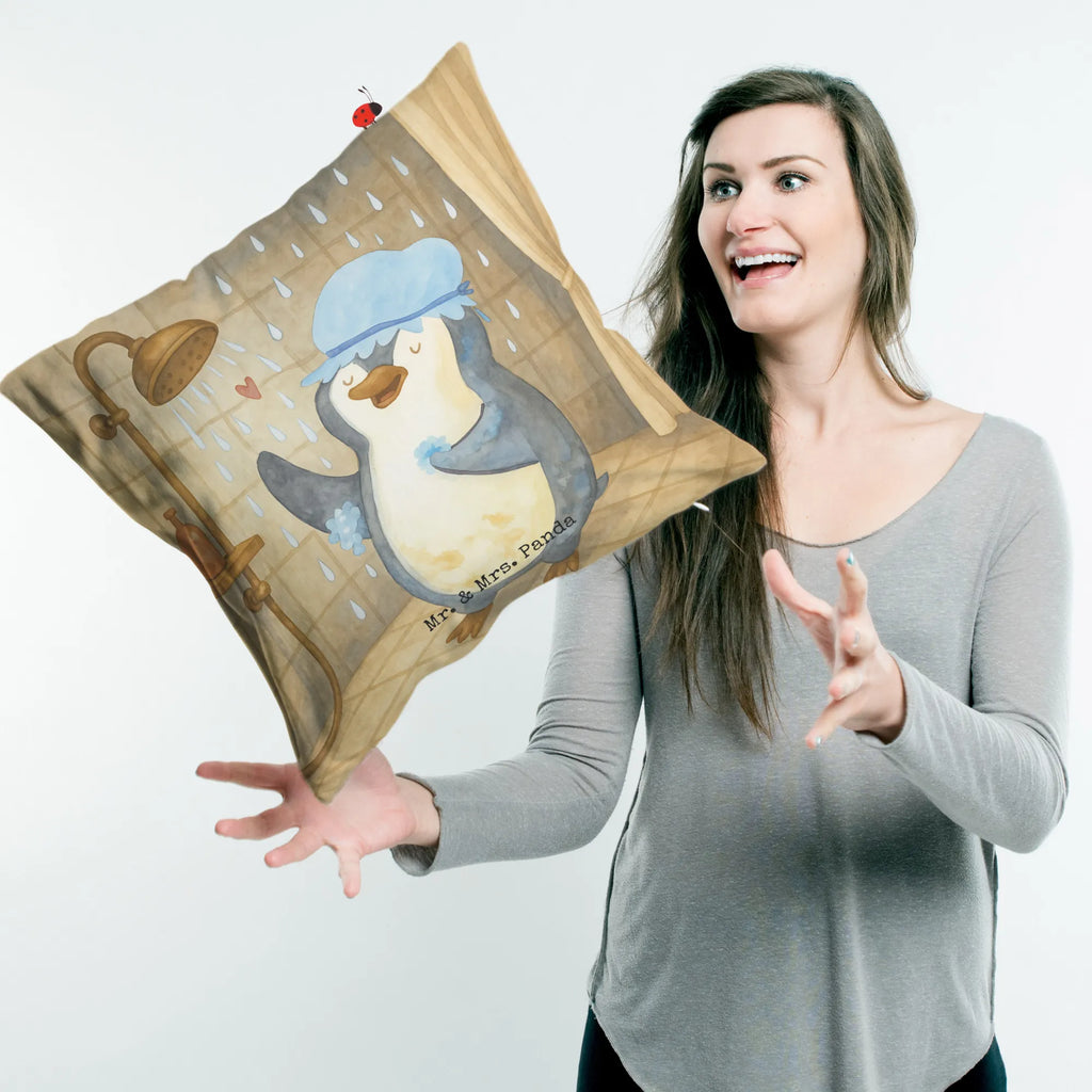 Cushion Penguin have a shower Design Sofakissen, Kissenbezug 40x40, Kopfkissen, Dekokissen 40x40, Dekokissen, Kissen, Kissenhülle, sitzkissen, Kissen 40x40 Waschbar, Zierkissen, Dekokissen Sofa, Kissenbezüge, Kissen 40x40, sofakissen, Sofakissen 40x40, Motivkissen, Couchkissen, Kopfkissen 40x40, Kissenhülle 40x40, Pinguin, Neuanfang, Dusche, glücklich sein, Pinguine, duschen, Motivation, Neustart, Lebensmotto