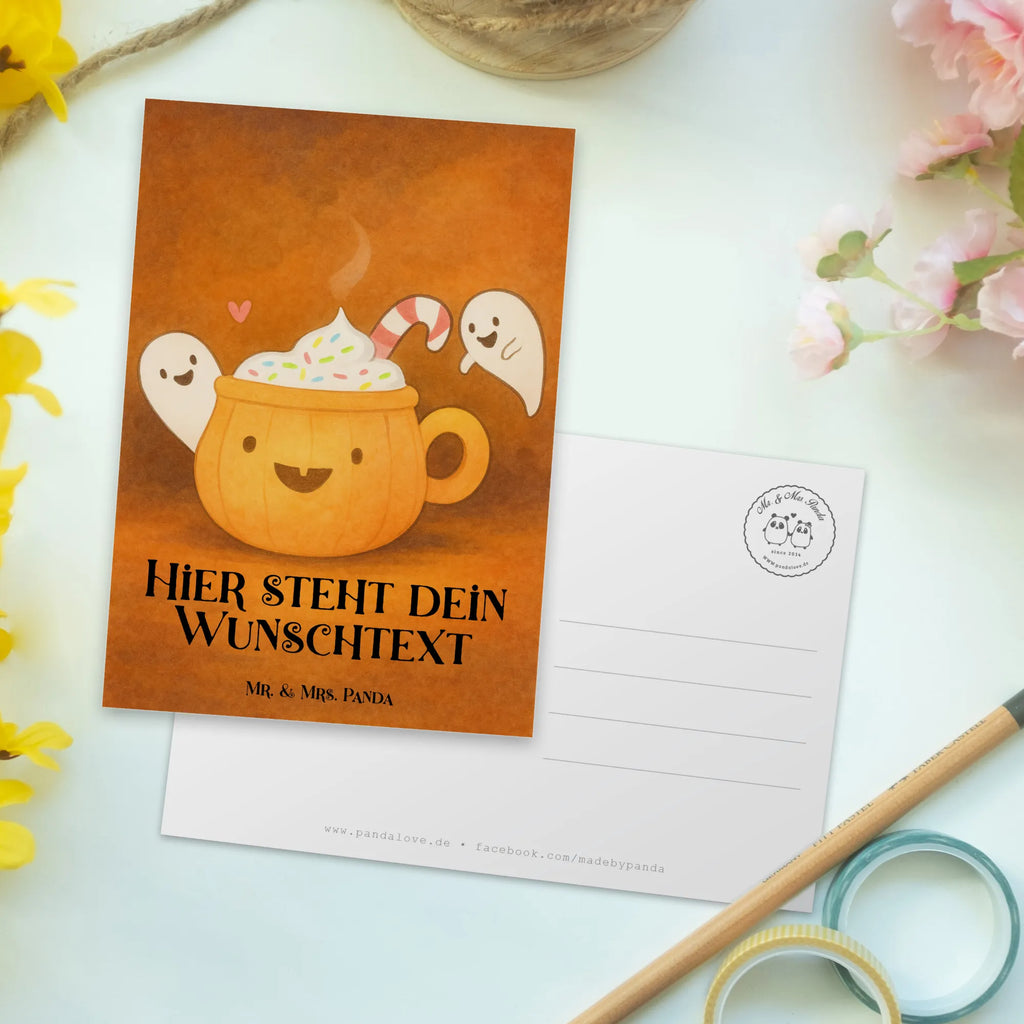Personalizowana kartka pocztowa Kawa Duch Design Ansichtskarte mit Wunschtext, Karte mit Wunschtext, Einladung mit Namen, Postkarte personalisierbar, Postkarte mit Namen, Postkarte bedrucken, Geschenkkarte mit Wunschtext, Geschenkkarte mit Namen, Einladung mit Wunschtext, Grußkarte mit Wunschtext, Ansichtskarte mit Namen, Karte mit Namen, Postkarte mit Wunschtext, Grußkarte mit Namen, Halloween, Deko, Martinssingen, Dekoration, Geschenke, Schenken, Halloween Deko, Kaffee, Pumpkin spiced Latte, Süßes sonst gibt's saures, Gespenst, Trick or Treat