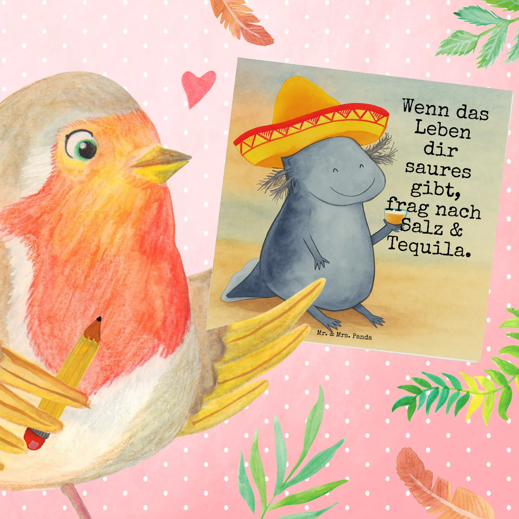 Deluxe Karte Axolotl Tequila Design Karte, Grußkarte, Klappkarte, Einladungskarte, Glückwunschkarte, Hochzeitskarte, Geburtstagskarte, Hochwertige Grußkarte, Hochwertige Klappkarte, Axolotl, Molch, Mexico, Mexiko, Sombrero, Zitrone, Tequila, Motivation, Spruch, Schwanzlurch, Lurch, Lurche, Axolot, Feuerdrache, Feuersalamander