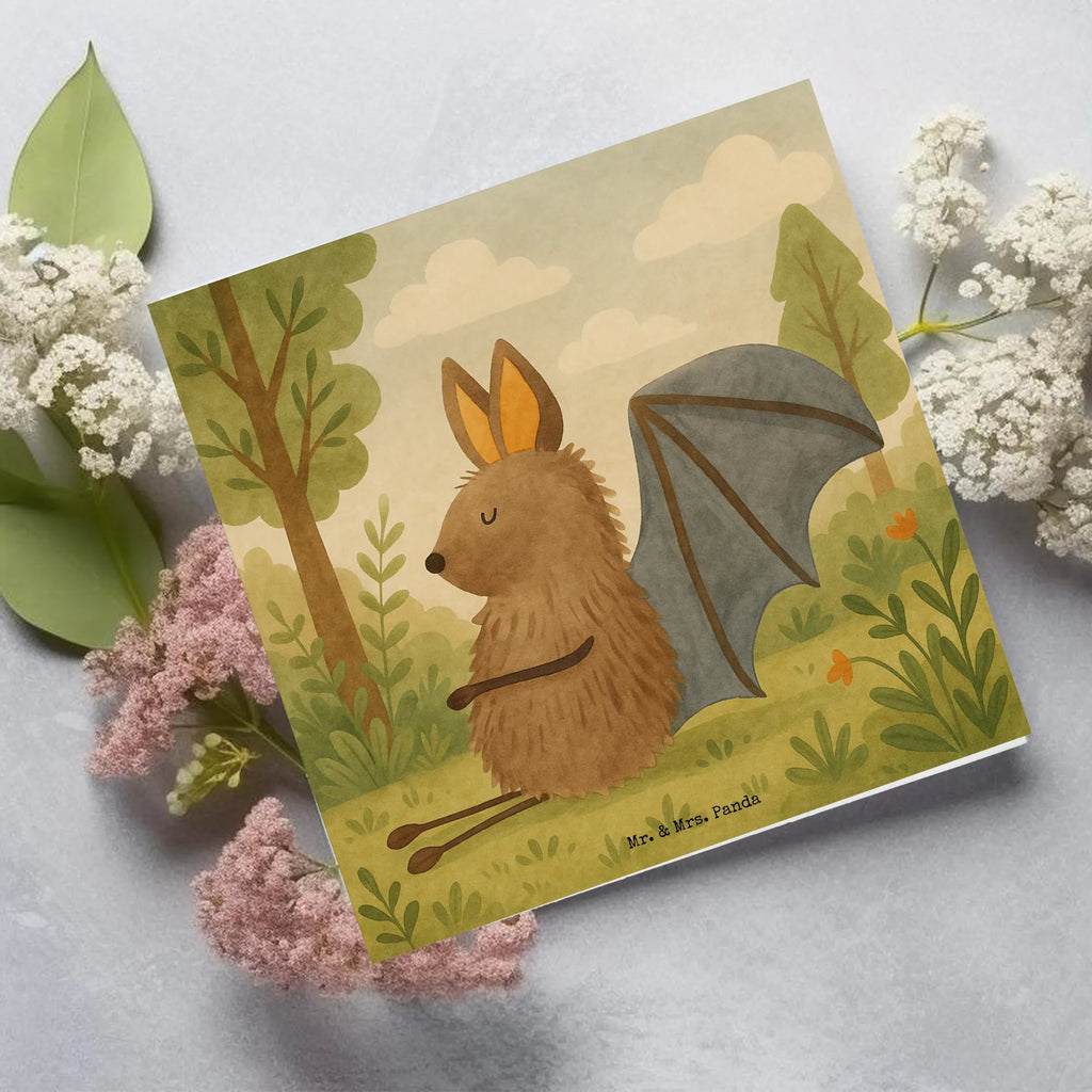 Karta Deluxe Nietoperz siedzenie Design Karte, Grußkarte, Klappkarte, Einladungskarte, Glückwunschkarte, Hochzeitskarte, Geburtstagskarte, Hochwertige Grußkarte, Hochwertige Klappkarte, Tiermotive, Gute Laune, lustige Sprüche, Tiere, Fledermaus, Fledermäuse, Motivation, entspannen