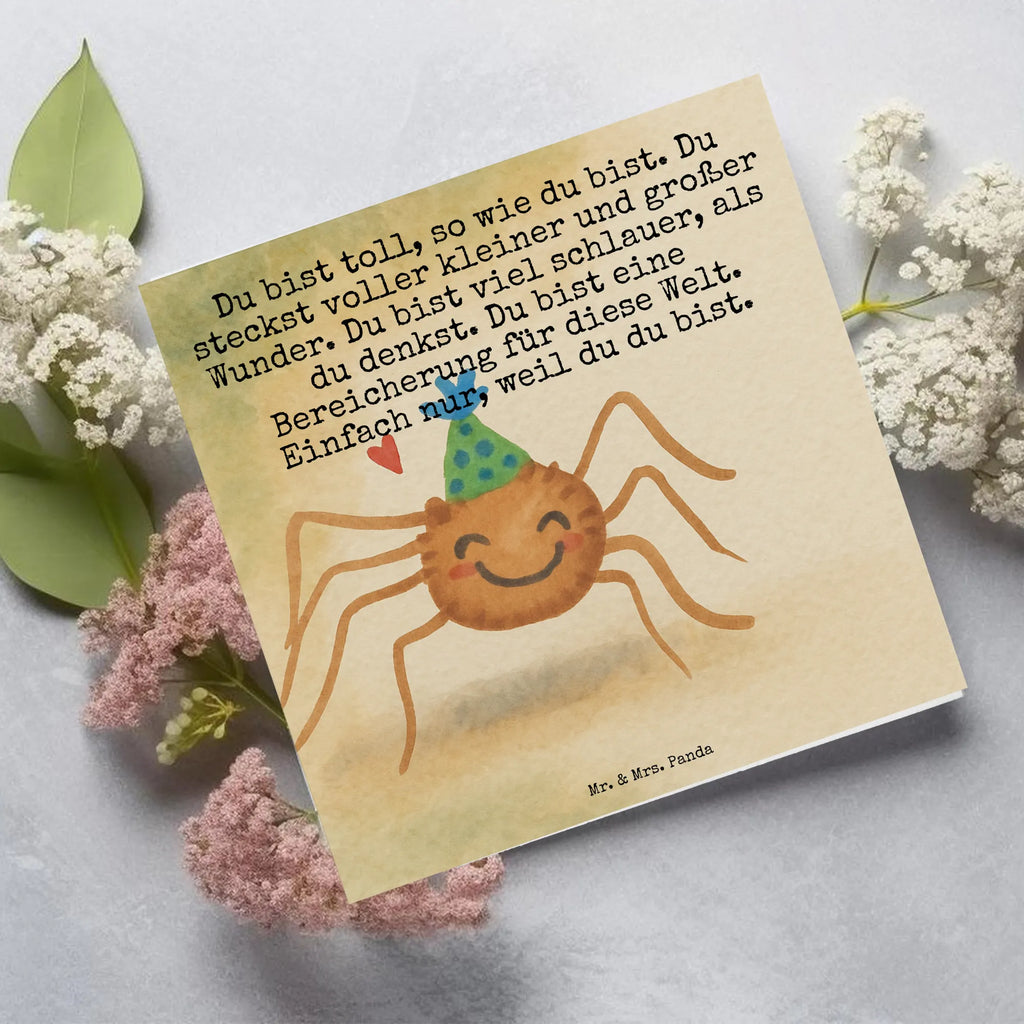 Deluxe Karte Spinne Agathe Party Design Karte, Grußkarte, Klappkarte, Einladungskarte, Glückwunschkarte, Hochzeitskarte, Geburtstagskarte, Hochwertige Grußkarte, Hochwertige Klappkarte, Spinne Agathe, Spinne, Agathe, Videos, Merchandise, Selbstliebe, Wunder, Motivation, Glück