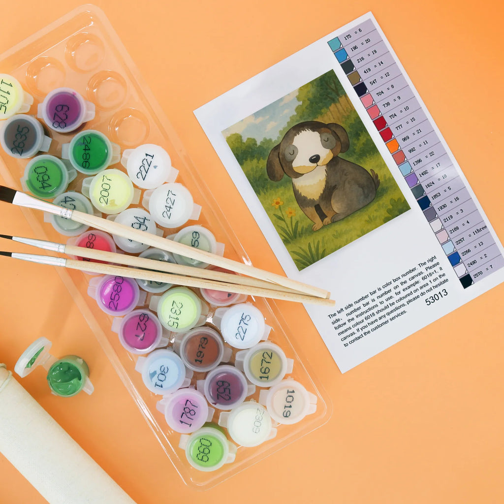 Paint by Numbers Dog Relax Design DIY, Malen nach Zahlen, Kunstwerk, Ausmalbild, Künstler, Baseln, Bastelidee, Malen, Kreativität, Hund, Hundemotiv, Haustier, Hunderasse, Tierliebhaber, Hundebesitzer, Sprüche, Liebe, Hundeglück, Hundeliebe, schwarzer Hund