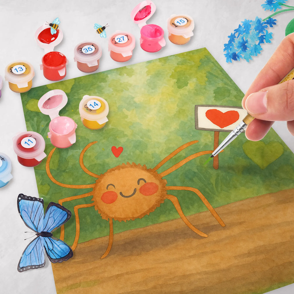 Paint by Numbers Spider Agatha Motivation Design Kreativität, Malen nach Zahlen, Ausmalbild, Künstler, Baseln, Malen, Kunstwerk, Bastelidee, DIY, Spinne Agathe, Spinne, Agathe, Videos, Merchandise, Dankeschön, Glück, Motivation, Liebe, Vertrauen