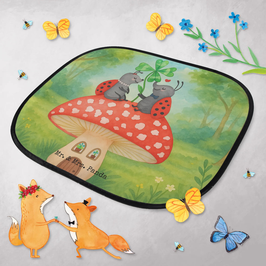 Car sun shade ladybug toadstool Design car, family, children, back seat, gift, sun visor, sun protection, windows, small animals, cute, funny, cute animal motives, hand drawn, small world, funny sayings, good mood, happy, gifts, gift ideas, special gifts, animal lover, card, toadstool, house of fleshy fungi, ladybird, flat, house, at home