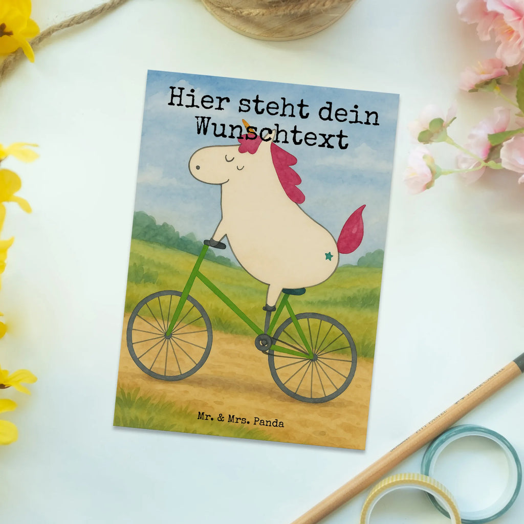 Personalised postcard unicorn cyclist Design Geschenkkarte mit Namen, Ansichtskarte mit Wunschtext, Karte mit Wunschtext, Grußkarte mit Namen, Postkarte bedrucken, Postkarte mit Namen, Karte mit Namen, Geschenkkarte mit Wunschtext, Postkarte personalisierbar, Ansichtskarte mit Namen, Grußkarte mit Wunschtext, Postkarte mit Wunschtext, Einladung mit Wunschtext, Einladung mit Namen, Einhorn, Einhörner, Einhorn Deko, Unicorn, Rad, Radfahren, Radfahrer, Feenstaub, Luxusproblem, Liebeskummer, Konfetti, Kummer, Bike