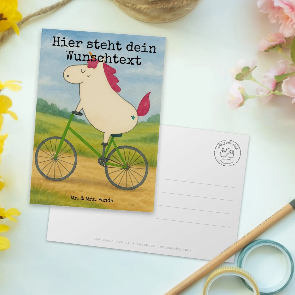 Personalised postcard unicorn cyclist Design Geschenkkarte mit Namen, Ansichtskarte mit Wunschtext, Karte mit Wunschtext, Grußkarte mit Namen, Postkarte bedrucken, Postkarte mit Namen, Karte mit Namen, Geschenkkarte mit Wunschtext, Postkarte personalisierbar, Ansichtskarte mit Namen, Grußkarte mit Wunschtext, Postkarte mit Wunschtext, Einladung mit Wunschtext, Einladung mit Namen, Einhorn, Einhörner, Einhorn Deko, Unicorn, Rad, Radfahren, Radfahrer, Feenstaub, Luxusproblem, Liebeskummer, Konfetti, Kummer, Bike