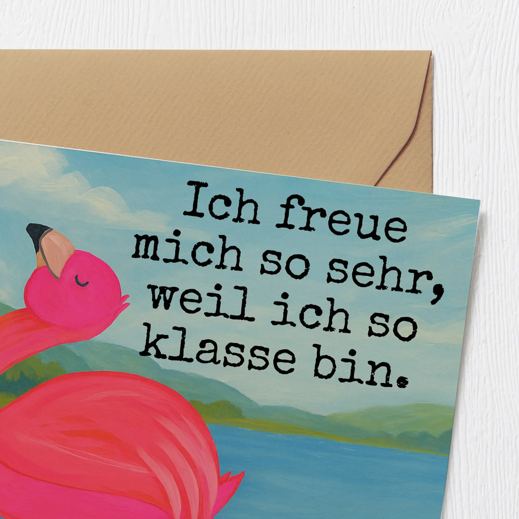 Deluxe Karte Flamingo Stolz Design Karte, Grußkarte, Klappkarte, Einladungskarte, Glückwunschkarte, Hochzeitskarte, Geburtstagskarte, Hochwertige Grußkarte, Hochwertige Klappkarte, Flamingo, stolz, Freude, Selbstliebe, Selbstakzeptanz, Freundin, beste Freundin, Tochter, Mama, Schwester