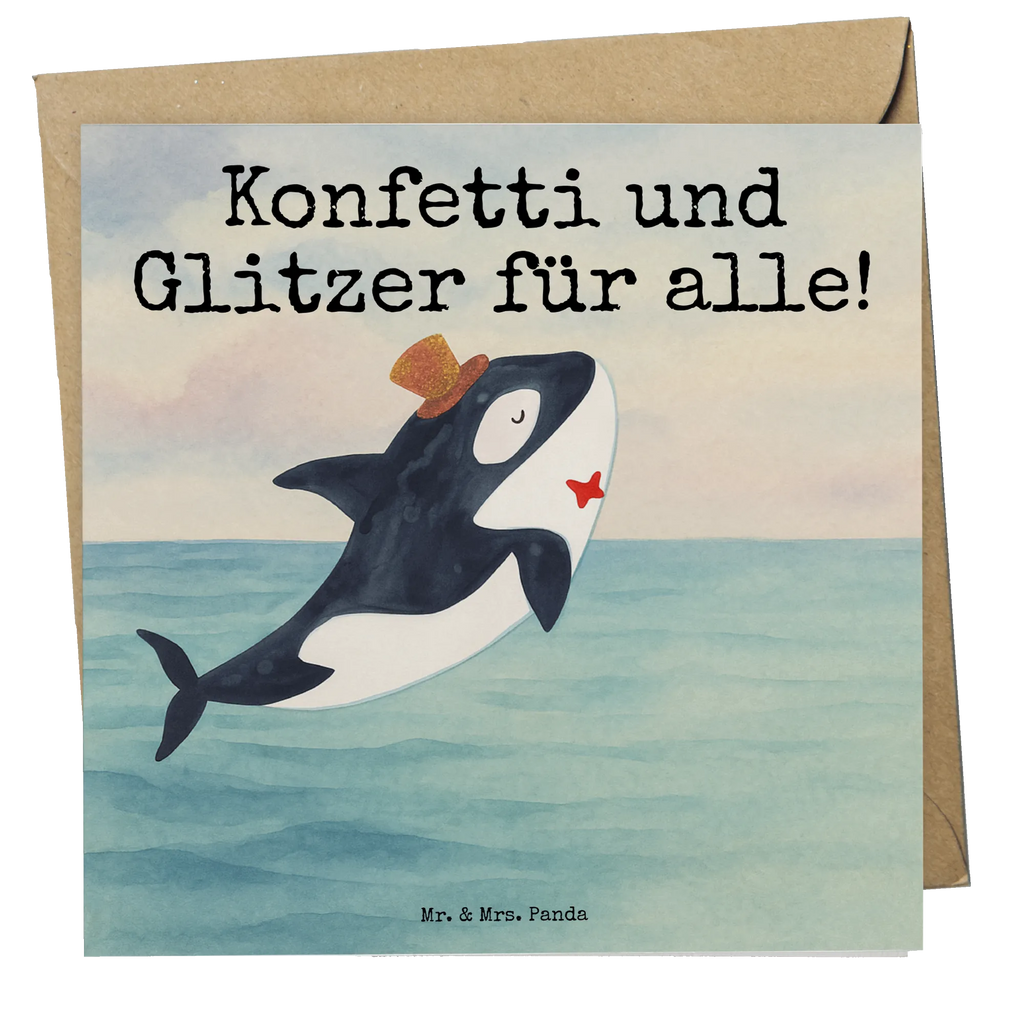 Deluxe Karte Orca Zylinder Design Karte, Grußkarte, Klappkarte, Einladungskarte, Glückwunschkarte, Hochzeitskarte, Geburtstagskarte, Hochwertige Grußkarte, Hochwertige Klappkarte, Meerestiere, Meer, Urlaub, Narwal, Glitter, Konfetti, Glitzer, Geburtstag, Feier, Fete, Fest, Glückwunsch, Orca