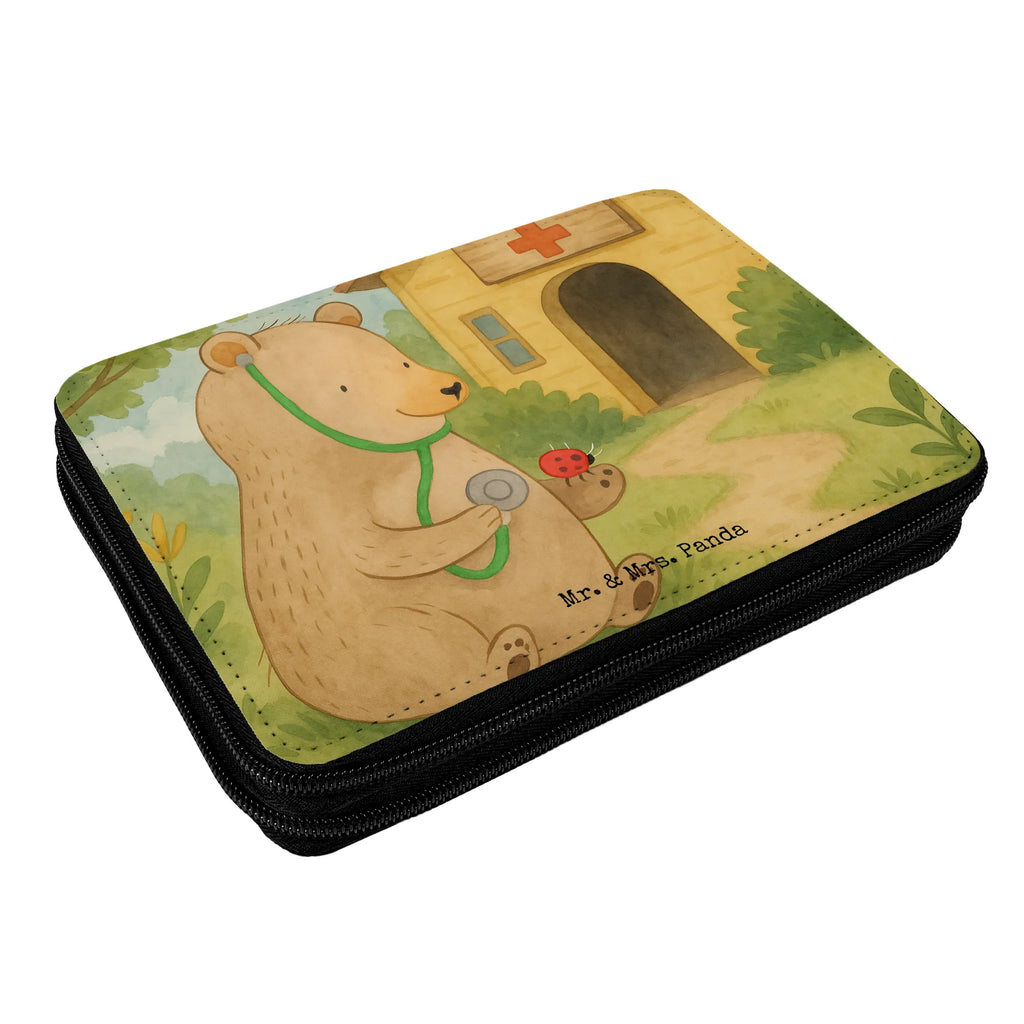 Piórnik niedźwiedź lekarz Design Federmappe, Stiftetasche, Stifte Etui, Schule, Einschulung, Geschenk, Kind, Schüler, Schülerin, Stifterolle, Federmäppchen, Motiv, Grundschule, Federmäppchen bedruckt, Büro Stifte Etui, Bestückte Federmappe, Kinder Federmappe, Federmappe Einschulung, Bär, Teddy, Teddybär, Arzt, Ärztin, Doktor, Professor, Doktorin, Professorin