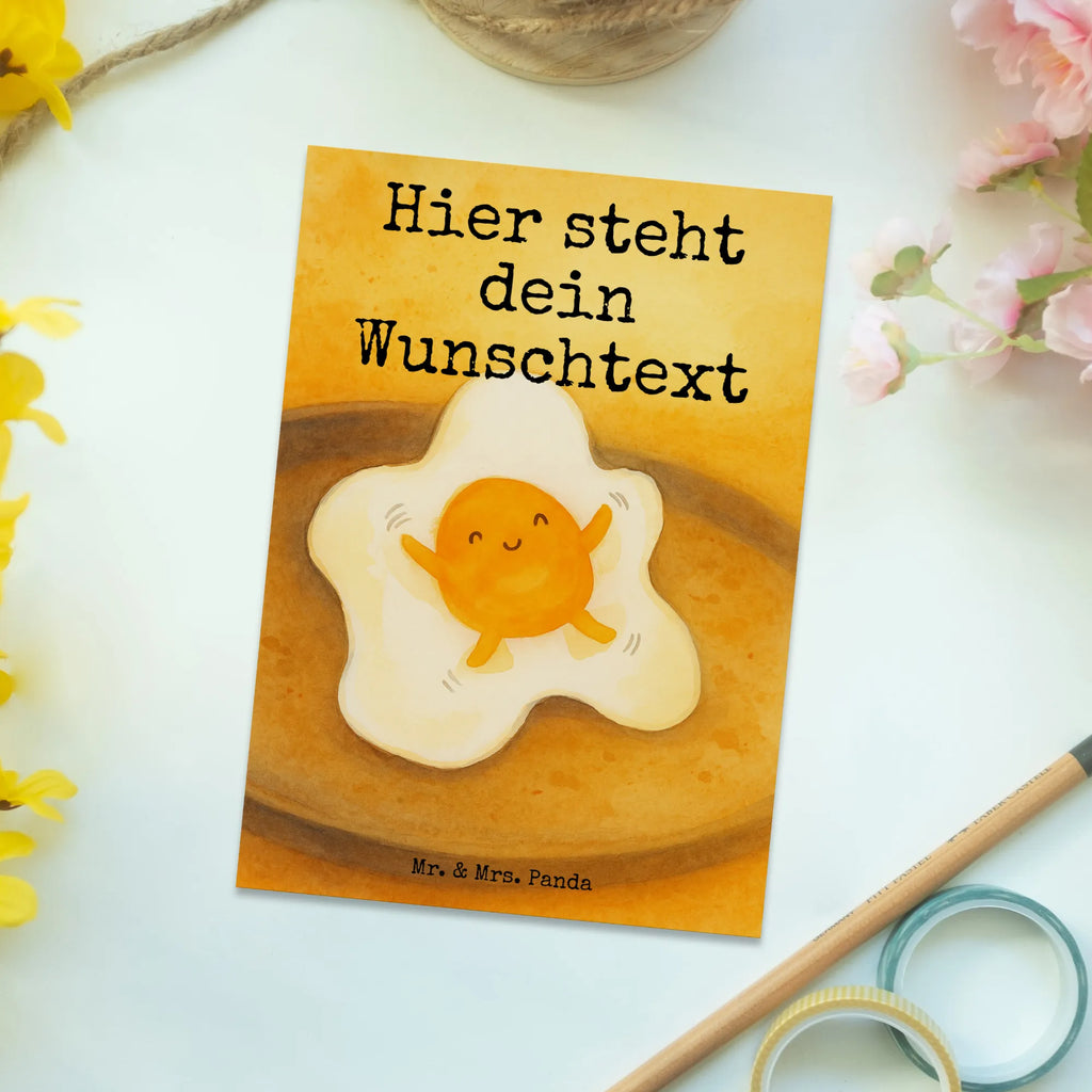 Personalised postcard Fried egg egg Design Grußkarte mit Wunschtext, Einladung mit Wunschtext, Postkarte mit Namen, Karte mit Namen, Postkarte personalisierbar, Geschenkkarte mit Wunschtext, Geschenkkarte mit Namen, Postkarte mit Wunschtext, Einladung mit Namen, Postkarte bedrucken, Ansichtskarte mit Namen, Karte mit Wunschtext, Ansichtskarte mit Wunschtext, Grußkarte mit Namen, Tiermotive, Gute Laune, lustige Sprüche, Tiere, Liebe, Spiegelei, Ei, Tag, Glücklich, Schön
