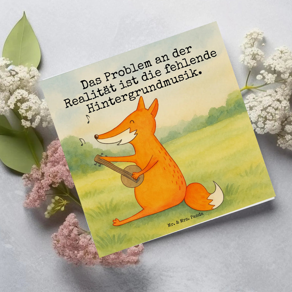 Deluxe Karte Fuchs Gitarre Design Karte, Grußkarte, Klappkarte, Einladungskarte, Glückwunschkarte, Hochzeitskarte, Geburtstagskarte, Hochwertige Grußkarte, Hochwertige Klappkarte, Fuchs, Füchse, Geschenk Musiker, Musik Spruch, Musikerin, Sänger, Sängerin, Gitarre