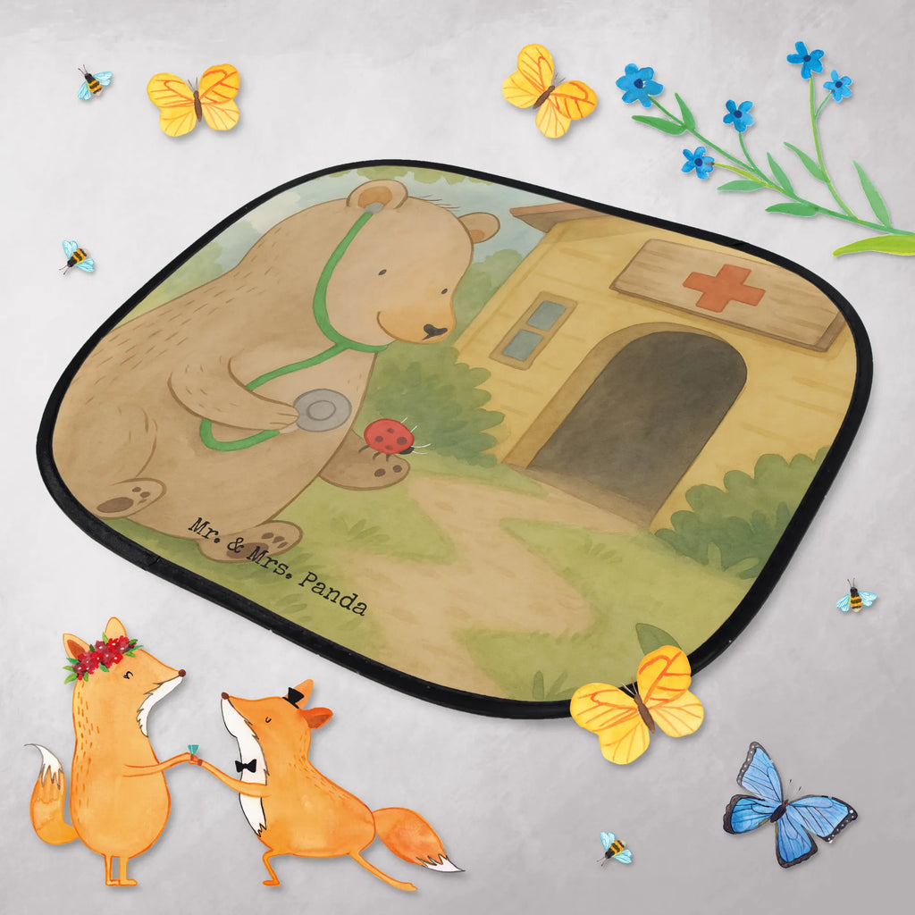 Car sun shade bear Physician Design sun visor, back seat, car, gift, children, family, windows, sun protection, bear, teddy, teddy bear, cuddly toy, Doctor, Professor, Bear