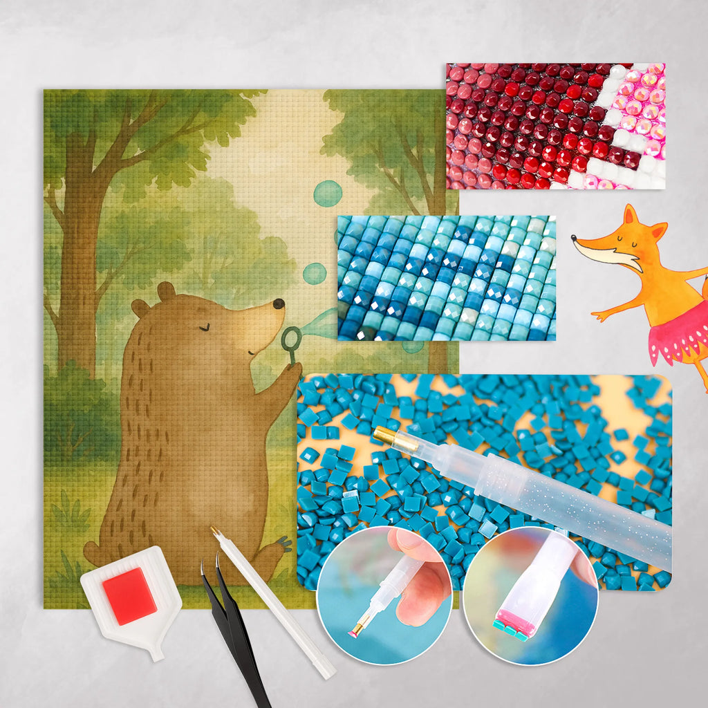 Diamond Painting bear soap bubbles Design bear, teddy, teddy bear, cuddly toy, Soap Bubbles Bear Funny Being Happy Sad Happy