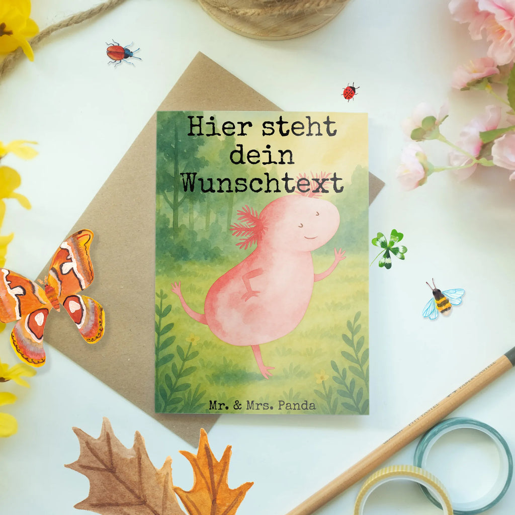 Spersonalizowana kartka z życzeniami aksolotl tańczyć Design Personalisierte Glückwunschkarte, Personalisiertere Klappkarte, Grußkarten personalisiert, Grußkarte selber drucken, Personalisierte Grußkarte, Personalisierte Hochzeitskarte, Grußkarte mit persönlichen Nachrichten, Grußkarte mit Namen, Grußkarte selbst gestalten, Grußkarte als Geldgeschenk, Personalisierte Karte, Personalisierte Einladungskarte, Personalisierte Geburtstagskarte, Axolotl, Molch, Freundin, verrückt, Schwanzlurch, Sterne, Dachschaden, beste Freundin, Lurche, Axolot, Lurch