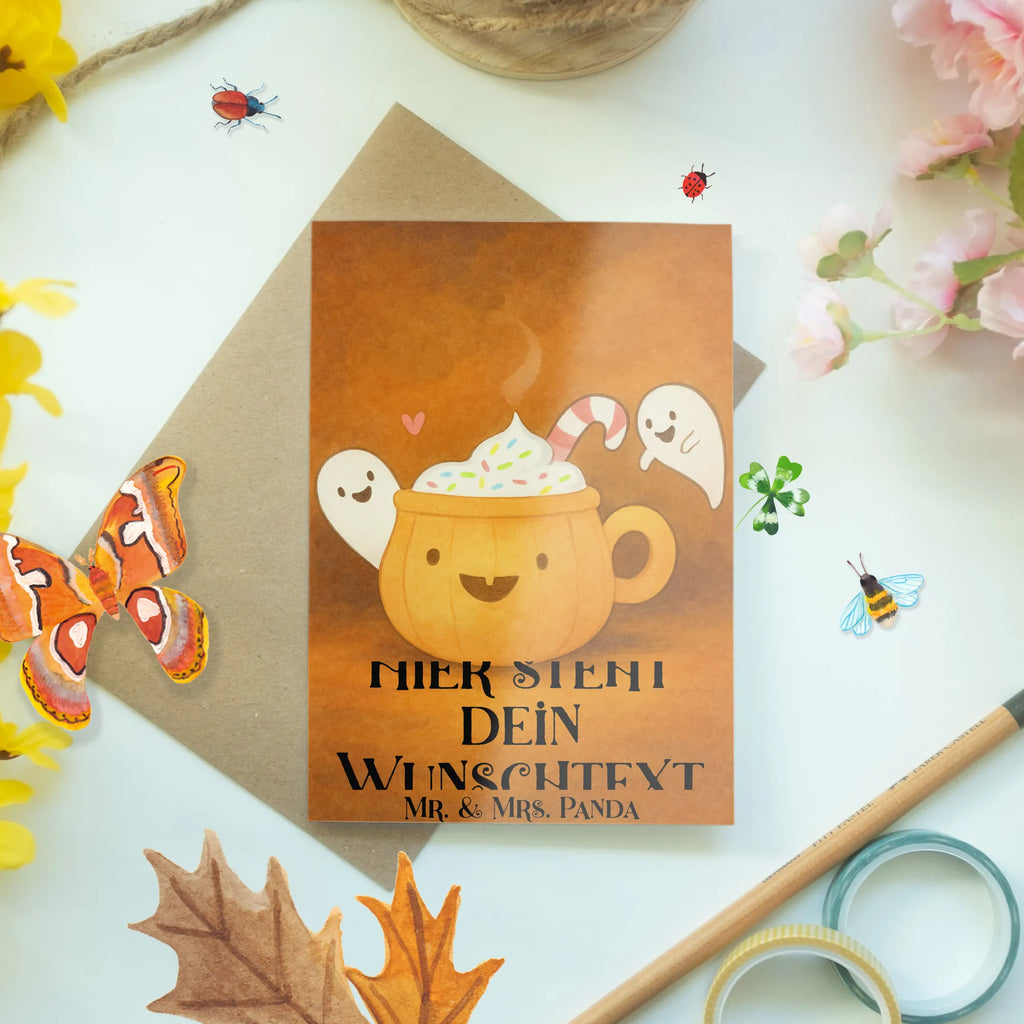 Spersonalizowana kartka z życzeniami Kawa Duch Design Personalisierte Einladungskarte, Personalisierte Karte, Grußkarte als Geldgeschenk, Personalisiertere Klappkarte, Grußkarte mit persönlichen Nachrichten, Personalisierte Hochzeitskarte, Personalisierte Glückwunschkarte, Personalisierte Grußkarte, Personalisierte Geburtstagskarte, Grußkarte selbst gestalten, Grußkarte selber drucken, Grußkarten personalisiert, Grußkarte mit Namen, Halloween, Deko, Martinssingen, Dekoration, Geschenke, Schenken, Trick or Treat, Halloween Deko, Pumpkin spiced Latte, Gespenst, Kaffee, Süßes sonst gibt's saures