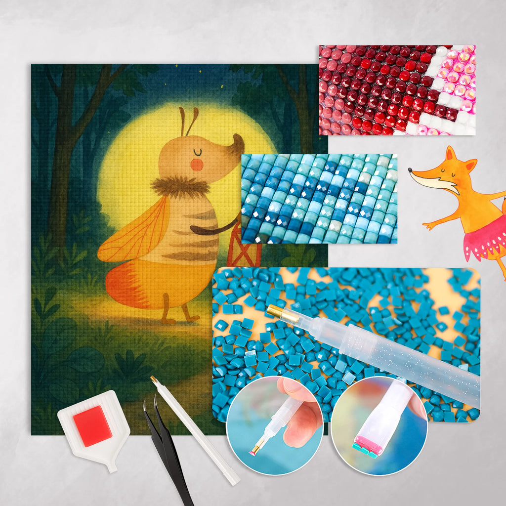 Obraz diamentowy Świetlik Design Kreativität, Kristallbild, DIY, Diamond Painting, Tiermotive, Gute Laune, lustige Sprüche, Tiere, Liebesspruch, Glühwurm, Liebe, magisch, Liebesbeweis, Verlobung, Lieblingsmensch, Falter, Leuchten, Jahrestag, Heiratsantrag, Glühwürmchen