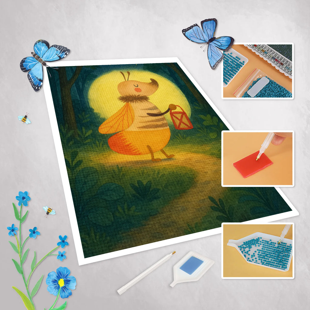 Obraz diamentowy Świetlik Design Kreativität, Kristallbild, DIY, Diamond Painting, Tiermotive, Gute Laune, lustige Sprüche, Tiere, Liebesspruch, Glühwurm, Liebe, magisch, Liebesbeweis, Verlobung, Lieblingsmensch, Falter, Leuchten, Jahrestag, Heiratsantrag, Glühwürmchen