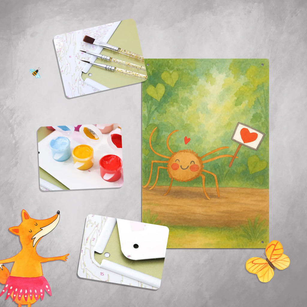 Malen nach Zahlen Metallschild Spinne Agathe Motivation Design Künstler, Baseln, Bastelidee, DIY, Kunstwerk, Kreativität, Ausmalbild, Malen, Malen nach Zahlen, Spinne Agathe, Spinne, Agathe, Videos, Merchandise, Glück, Dankeschön, Vertrauen, Liebe, Motivation