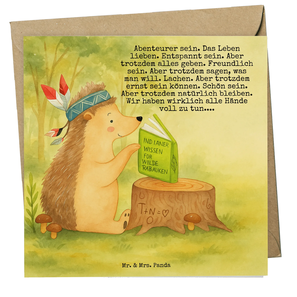 Deluxe Karte Igel Federschmuck Design Karte, Grußkarte, Klappkarte, Einladungskarte, Glückwunschkarte, Hochzeitskarte, Geburtstagskarte, Hochwertige Grußkarte, Hochwertige Klappkarte, Waldtiere, Tiere, Igel, Indianer, Abenteuer, Lagerfeuer, Camping