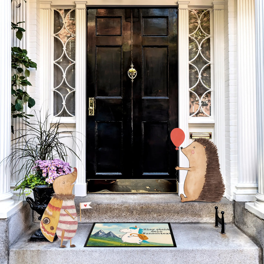 Spersonalizowana wycieraczka jednorożec alpinista Design Fußmatte bedrucken, Wunschnamen, Haustürmatte personalisiert, Türvorleger mit Namen, Personalisieruung, Personalisierte Fußmatte, Türvorleger personalisiert, Personalisiert, Fußmatte mit Namen, Bedrucken, Namensfussmatte, Einhorn, Einhörner, Einhorn Deko, Unicorn, Abenteuer, Reisen, Abenteurer, Berge, Entdecker, Bergsteiger, Weltenbummler, Urlaub, Weltreise