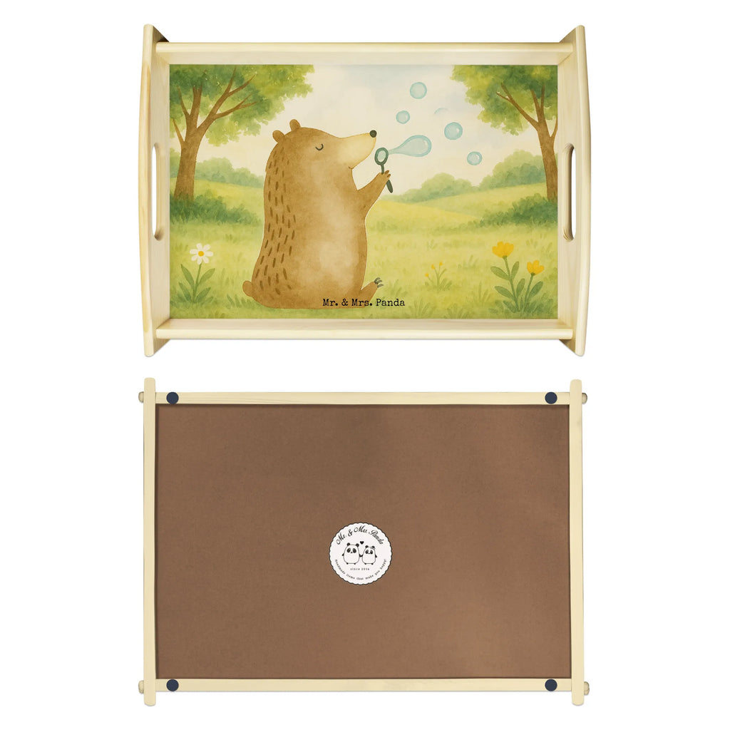 Serving tray bear soap bubbles Design Serviertablett, Tablett, Holztablett, Küchentablett, Dekotablett, Frühstückstablett, Bär, Teddy, Teddybär, Seifenblasen Bär Lustig Sein Glücklich Traurig Happy