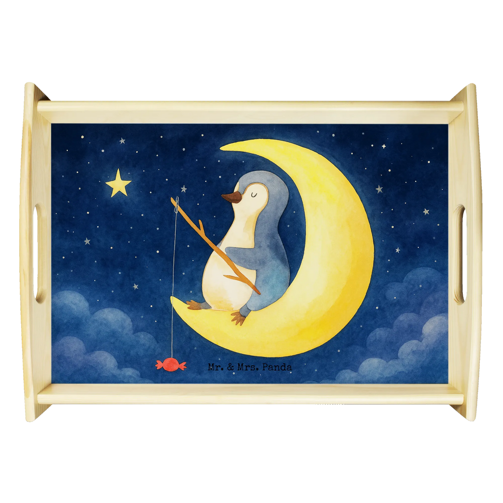 Serving tray Penguin moon Design Serviertablett, Tablett, Holztablett, Küchentablett, Dekotablett, Frühstückstablett, Pinguin, Pinguine, Spruch, schlafen, Nachtruhe, Einschlafen, Schlafzimmer, Schlafstörungen, Gästezimmer